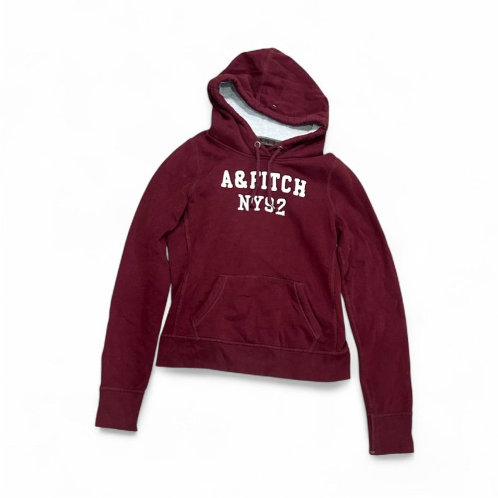 Abercrombie & Fitch Maroon Pullover Hoodie